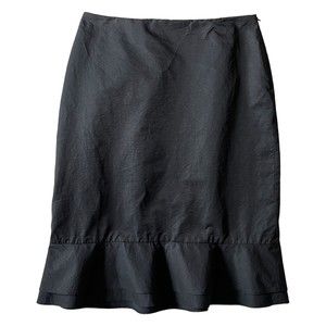 British India Black Skirt Ruffle Bottom Trumpet Style w/ Flounce Women's Size 9